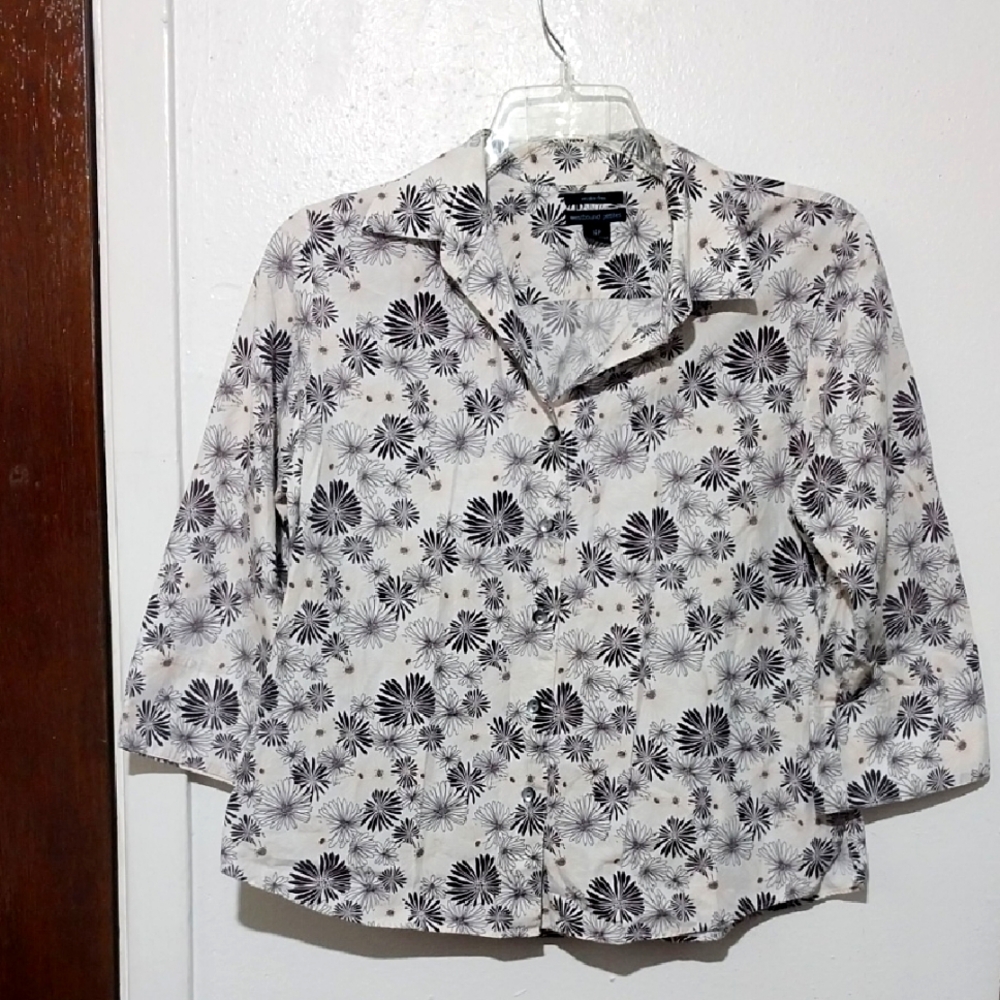 Westbound Cream Button Down Shirt with Notched Collar